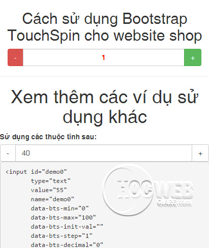 Hướng dẫn tạo Bootstrap TouchSpin cho website shop