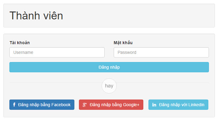 Thiết kế trang web đăng nhập với chức năng Social Login
