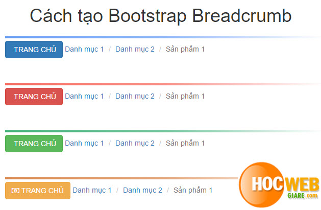 Cách tạo Bootstrap Breadcrumb