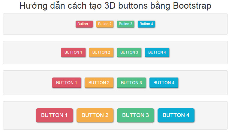 Hướng dẫn cách tạo 3D buttons bằng Bootstrap